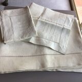 Old linen sheet & its 3 pillowcases