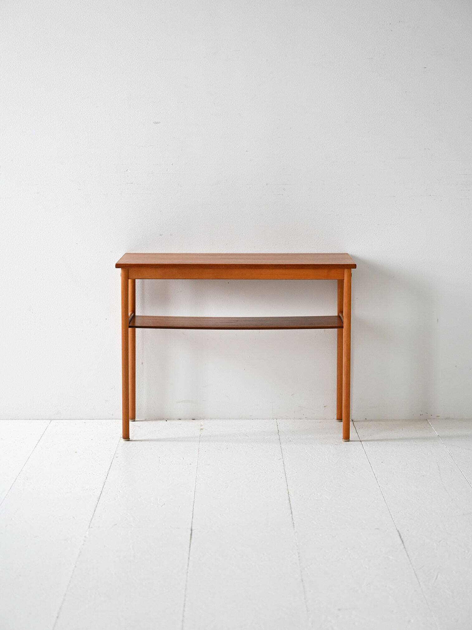 Vintage Scandinavian coffee table 1950s in beech and teak
