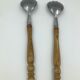 Old vintage wooden salad cutlery