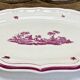 Old oval dish Gien model Paysages roses 1960 1971