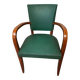 Green faux leather bridge chair