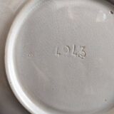 Set of 2 antique French fondue or artichoke plates in Majolica