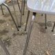 4 beige Formica and steel kitchen chairs from the 1970s