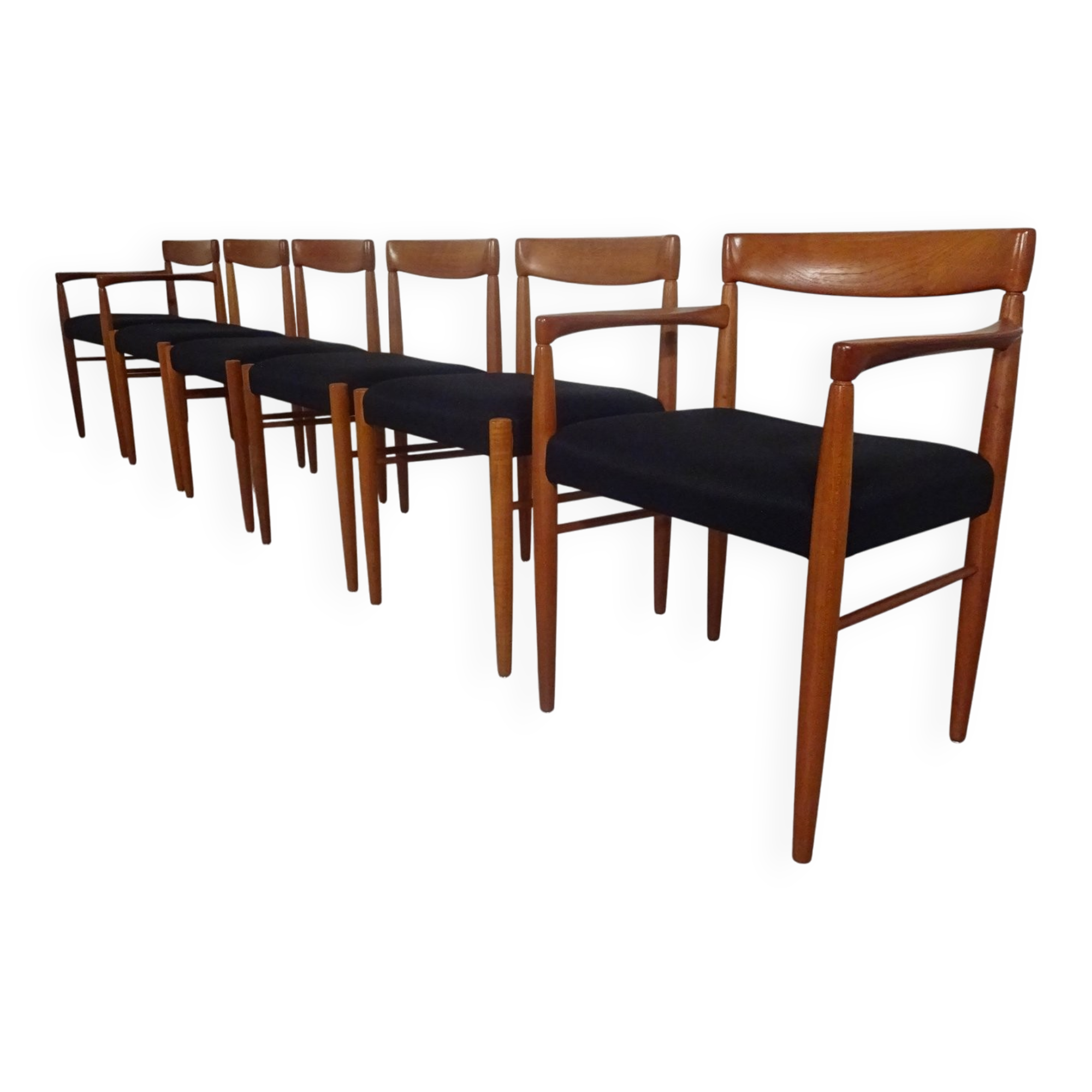 Danish Teak Dining Chairs by H. W. Klein for Bramin, 1960s, Set of 6
