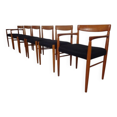 Danish Teak Dining Chairs by H. W. Klein for Bramin, 1960s, Set of 6