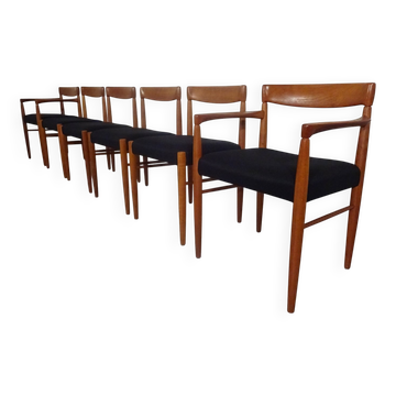 Danish Teak Dining Chairs by H. W. Klein for Bramin, 1960s, Set of 6