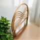 Rattan and leather headboard 140cm vintage 1970