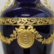 Vase signed Legastelois in blue ceramic of Sèvres and gilded bronze