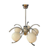 Chrome pendant lamp from the 70s of the mid-century