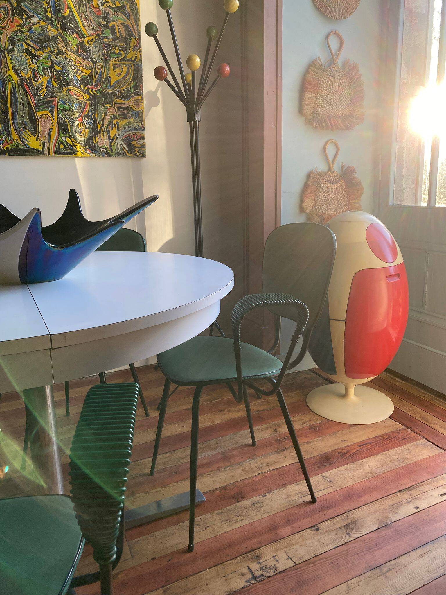 4 chaises vertes (Dans le gout de) jacques Hitier