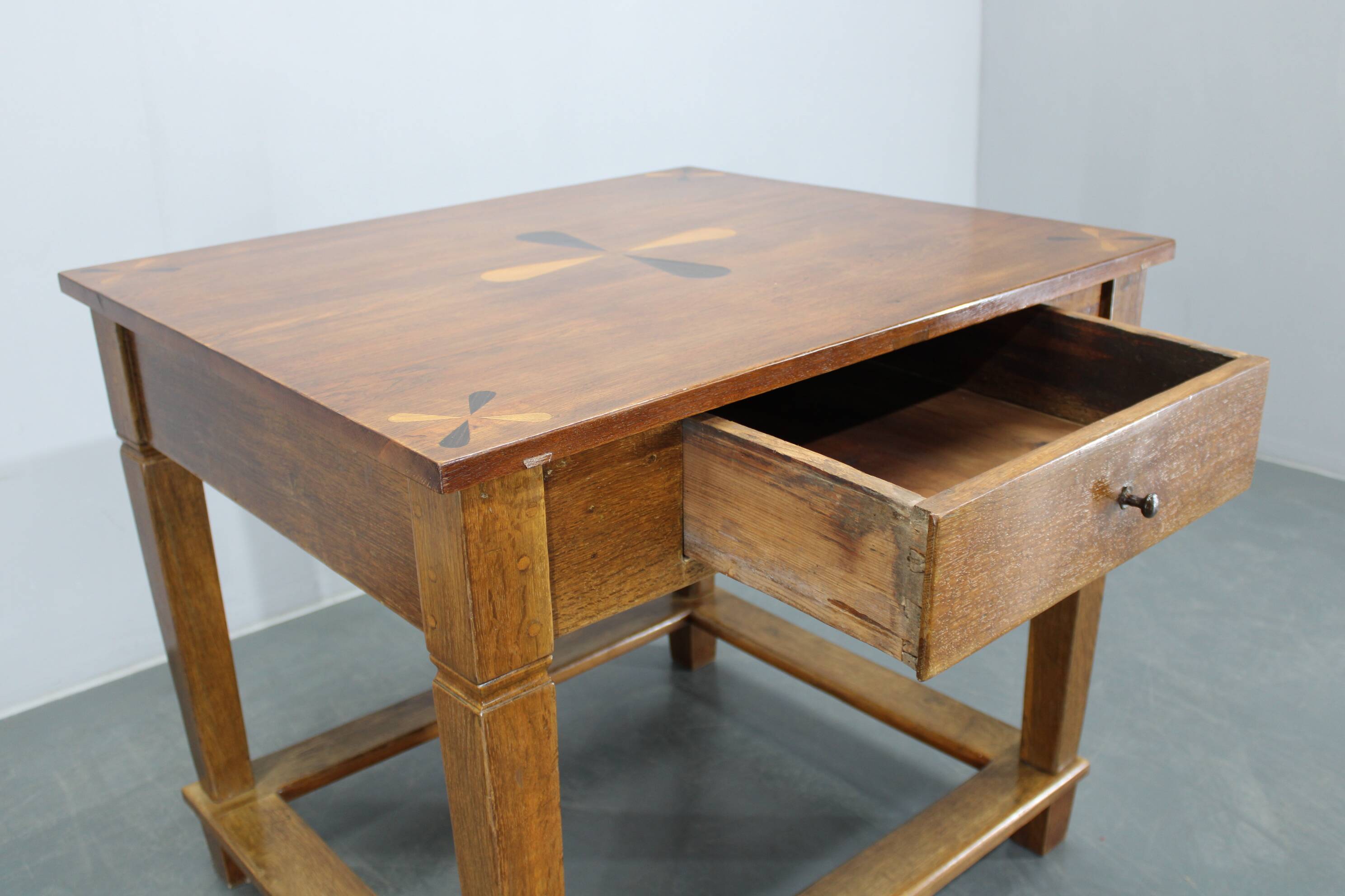1930s Restored Antique Oak Table, Czechoslovakia