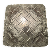 Vintage square ceiling light in woven moulded glass