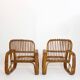 Pair of rattan armchairs, Italy, 1960s, no. 2.