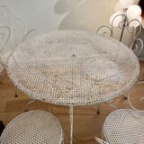 Ensemble table de jardin et 4 chaises en fer forgé