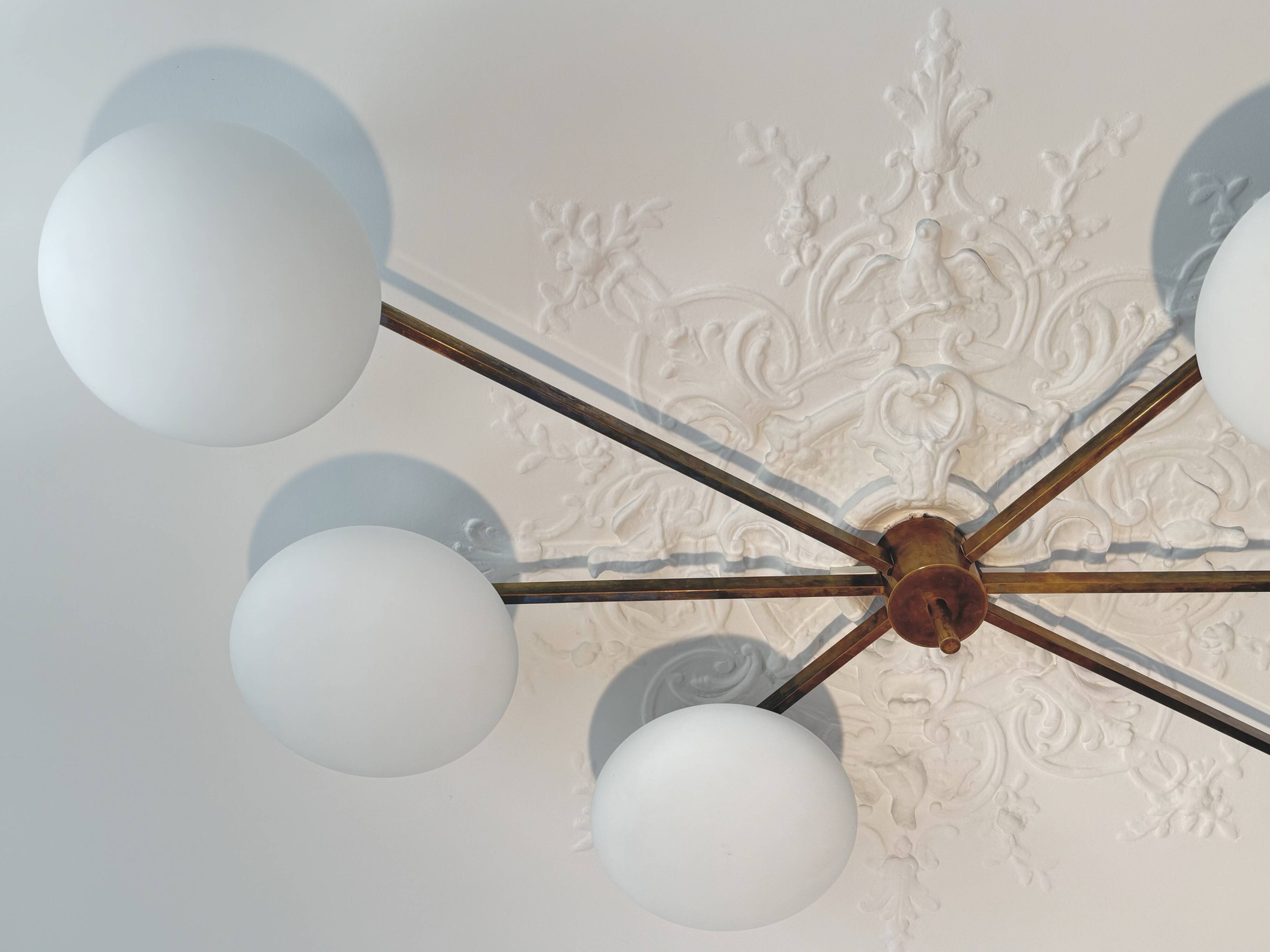 Angelo Lelii lustre plafonnier modèle 6 lune édition arredoluce