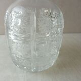 Ancienne carafe en cristal taillé, décor étoiles