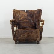 Fauteuil art déco en peau de vache