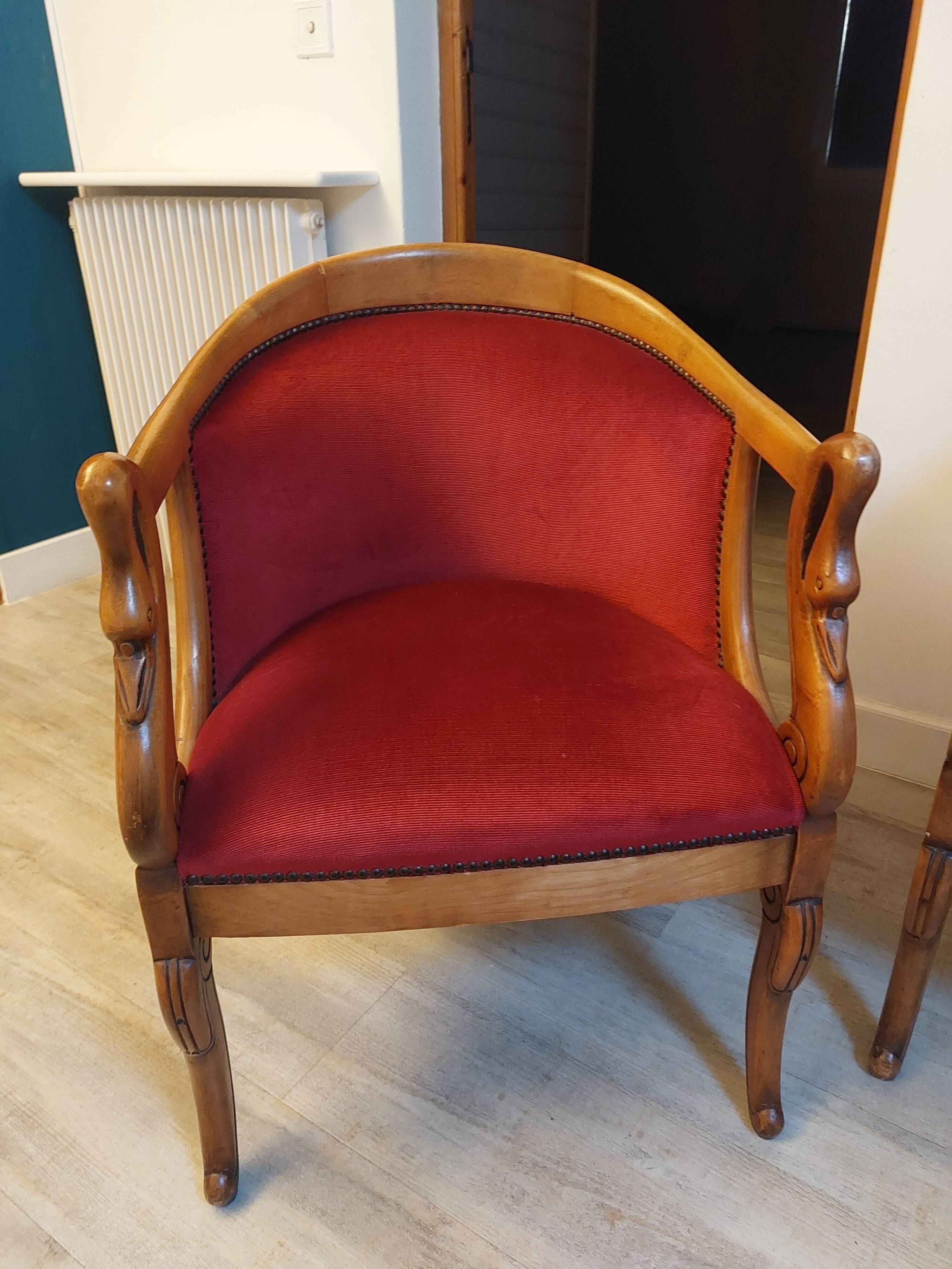 Burgundy velvet salon Swan neck