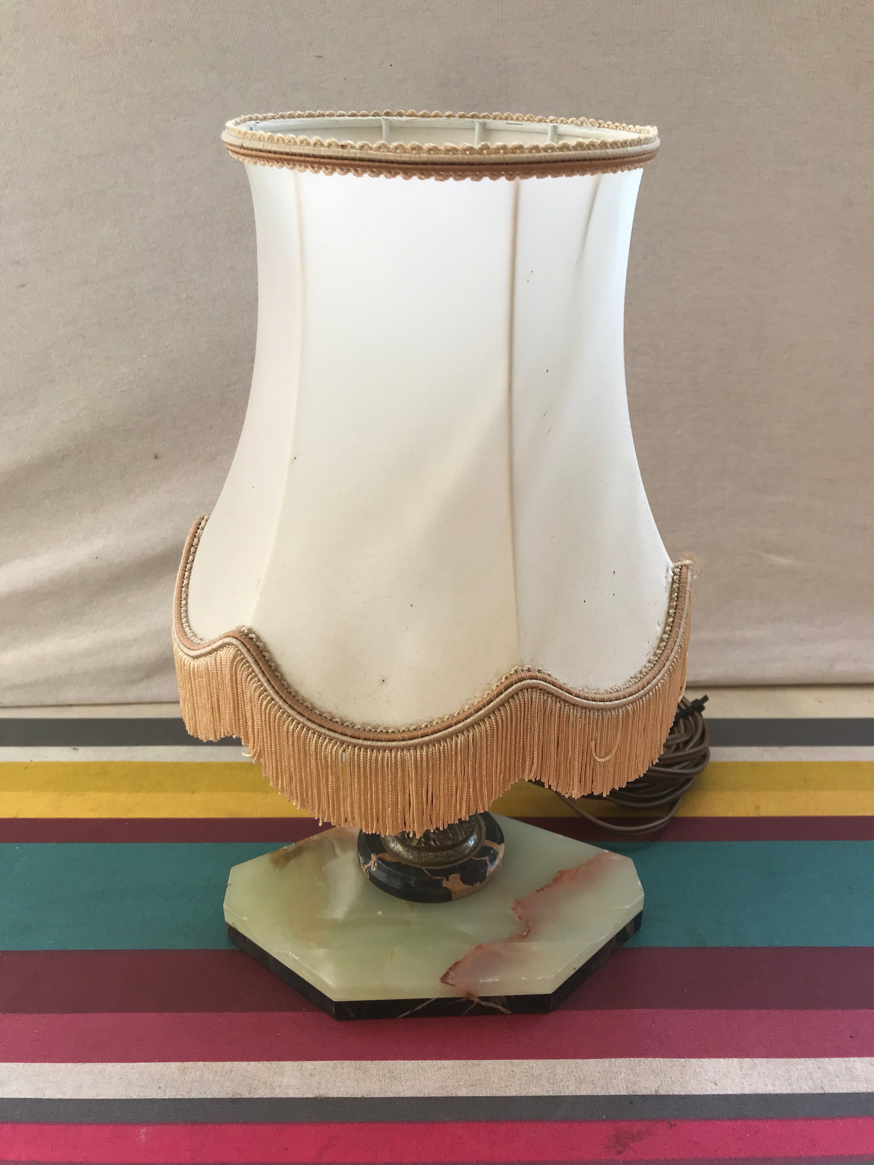Ancient marble and alabaster column lamp