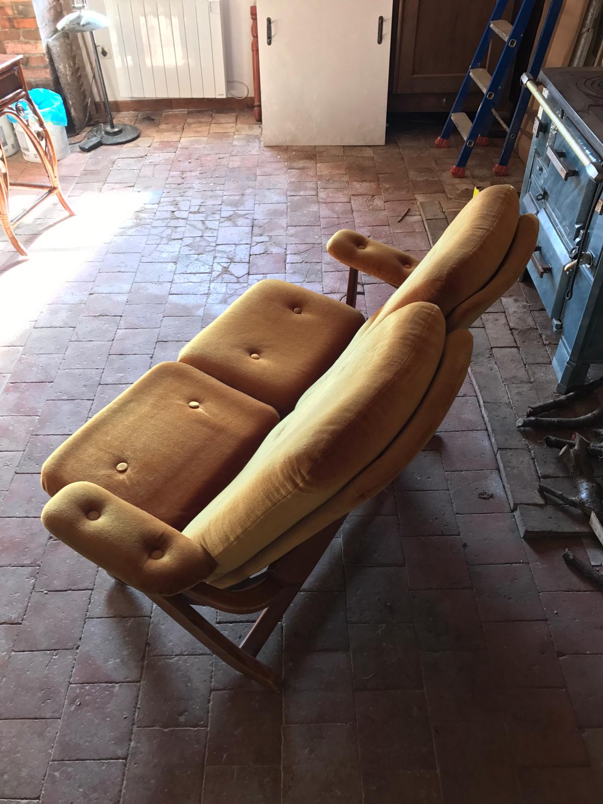 Vintage velvet bench
