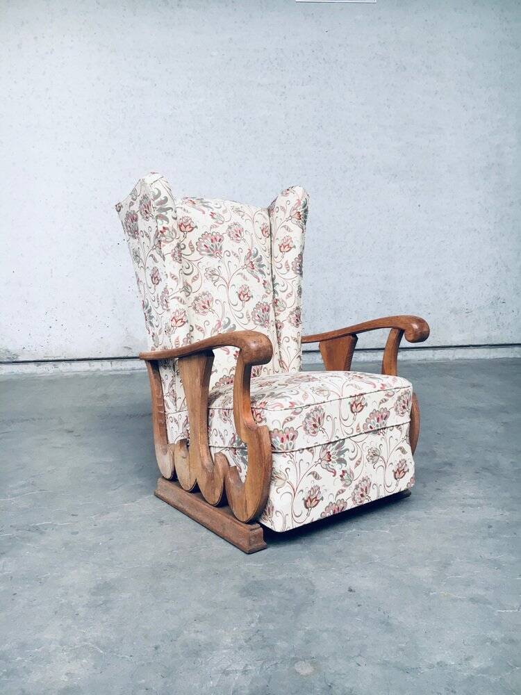 Set of High Wing Back Armchairs, 1900s