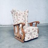 Set of High Wing Back Armchairs, 1900s