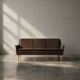 Mid-Century Danish Brown 3-Seater Sofa by Folke Ohlsson for Fritz Hansen