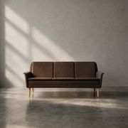 Mid-Century Danish Brown 3-Seater Sofa by Folke Ohlsson for Fritz Hansen