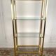 Bookcase in gilded metal and glass, Pierre Vandel Paris, circa 70