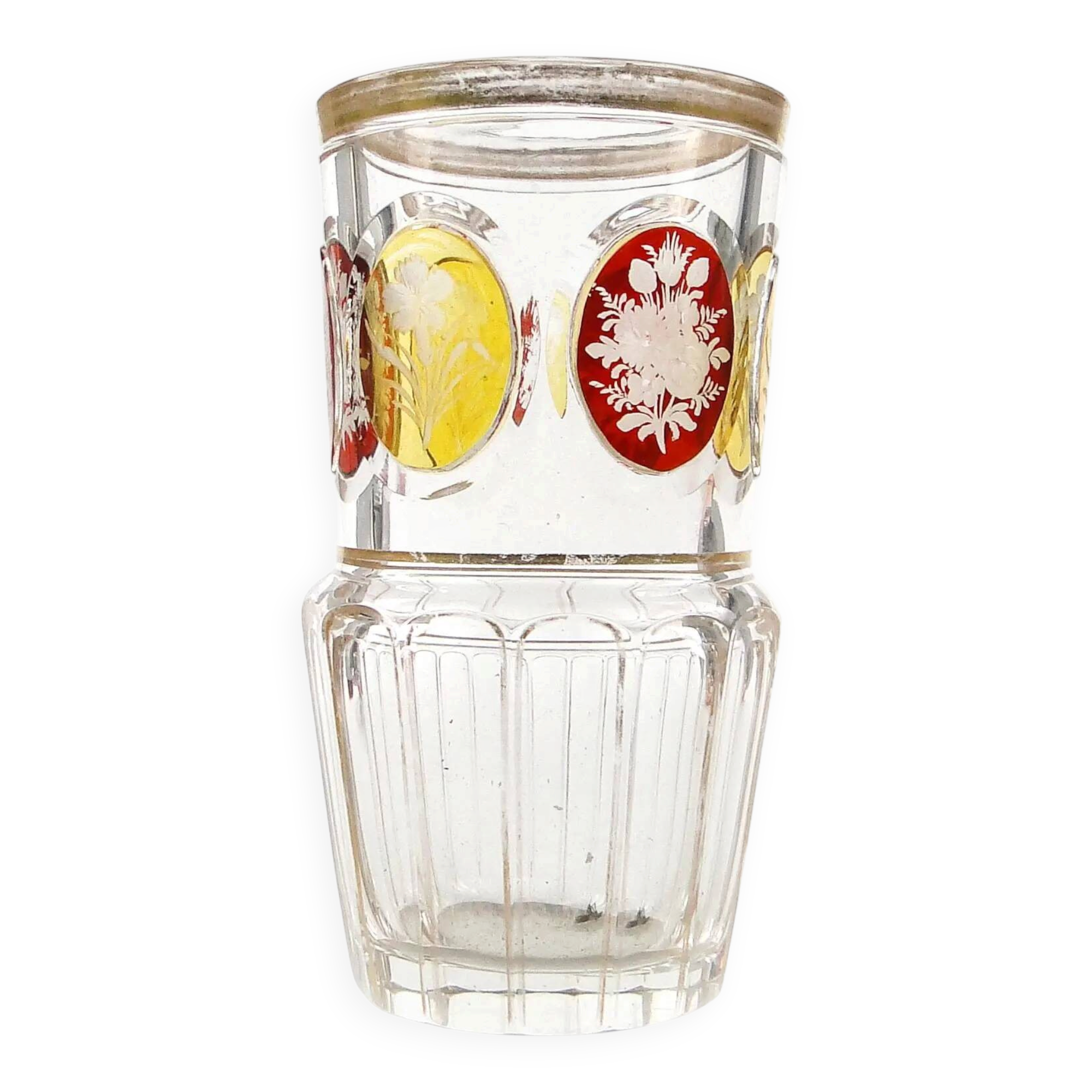 Verre Biedermeier, cristal, Bohême, République tchèque, 19e siècle