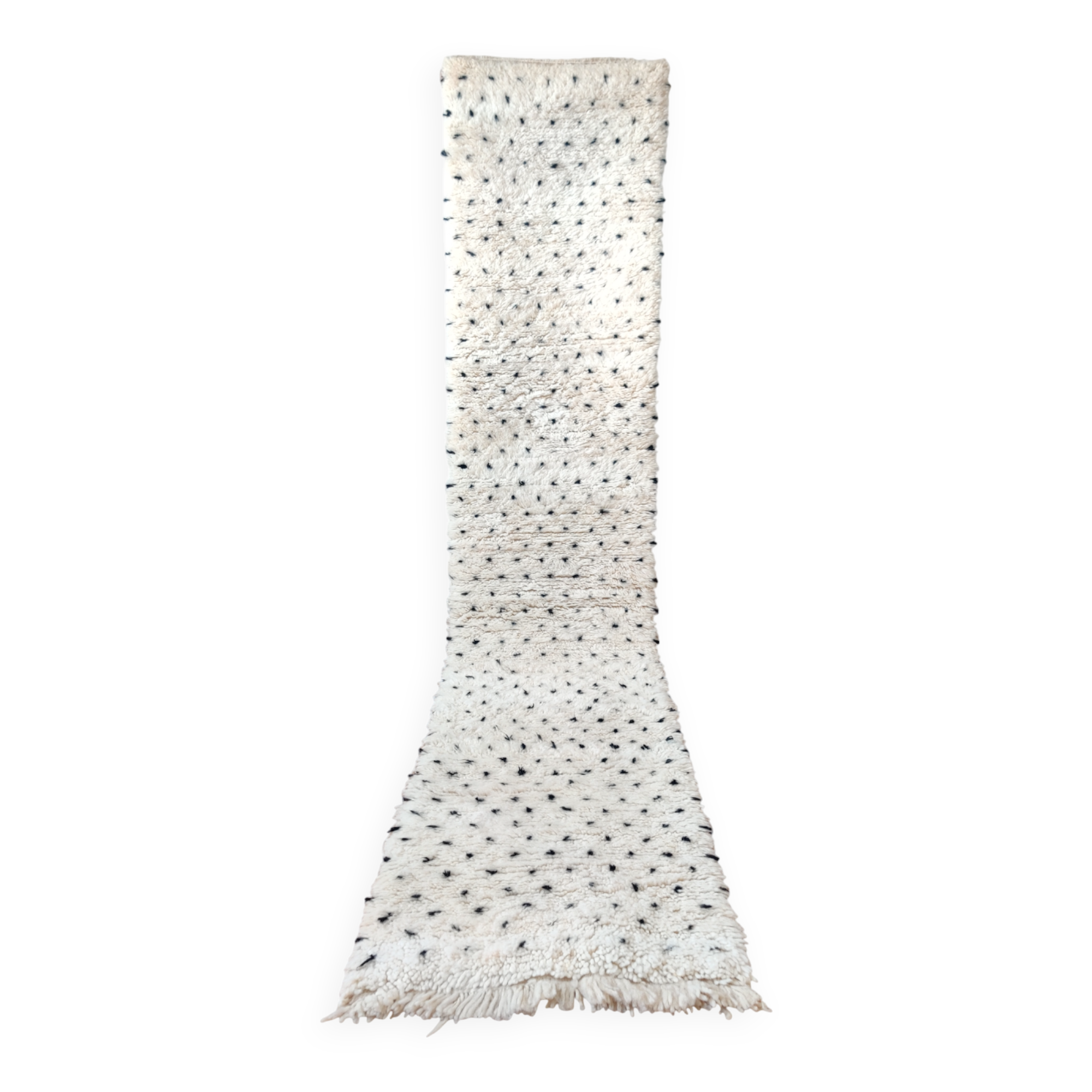Berber runner rug with black dots