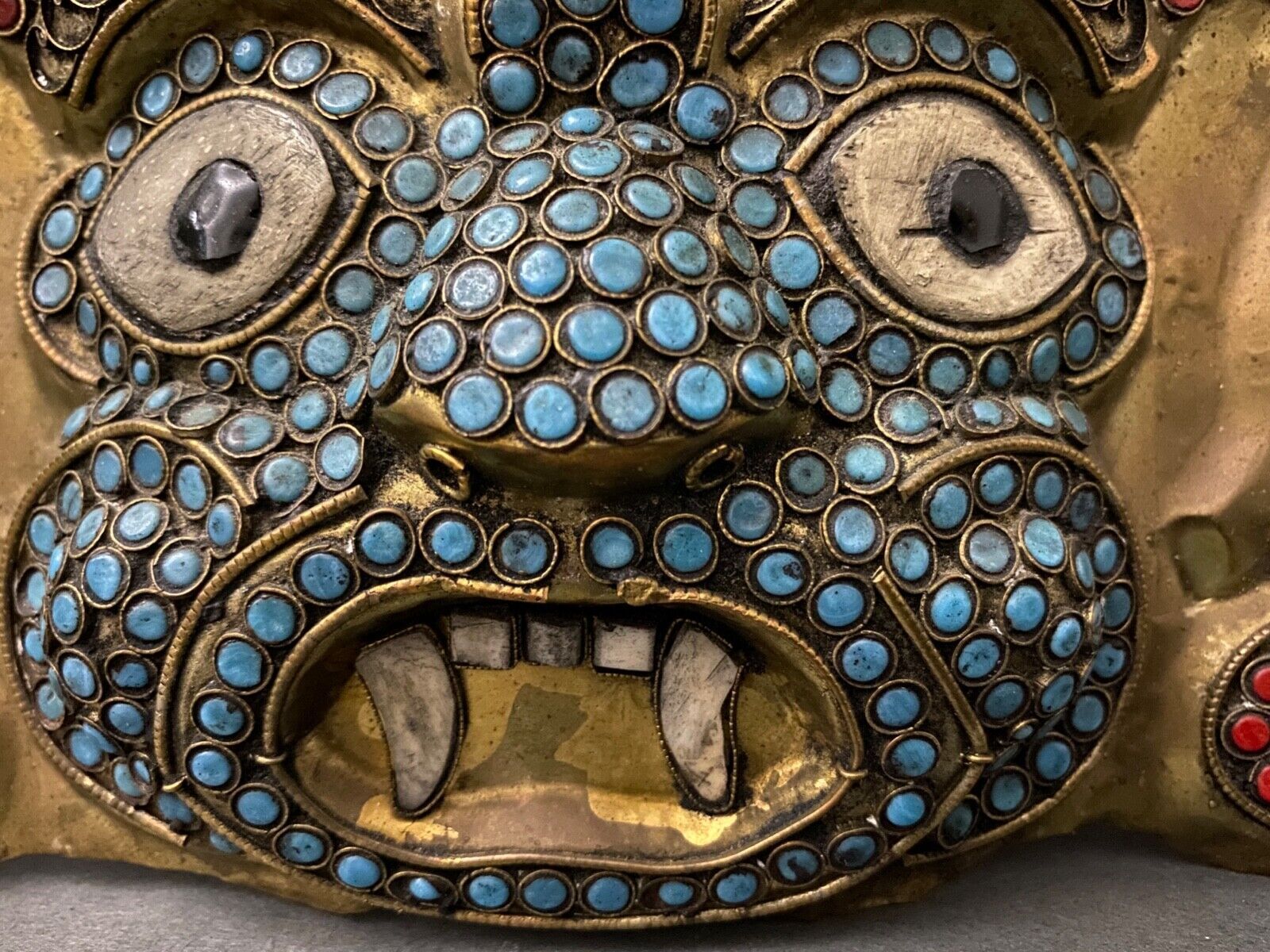 Ritual mask tibetan tibet demon protector mahakala stones