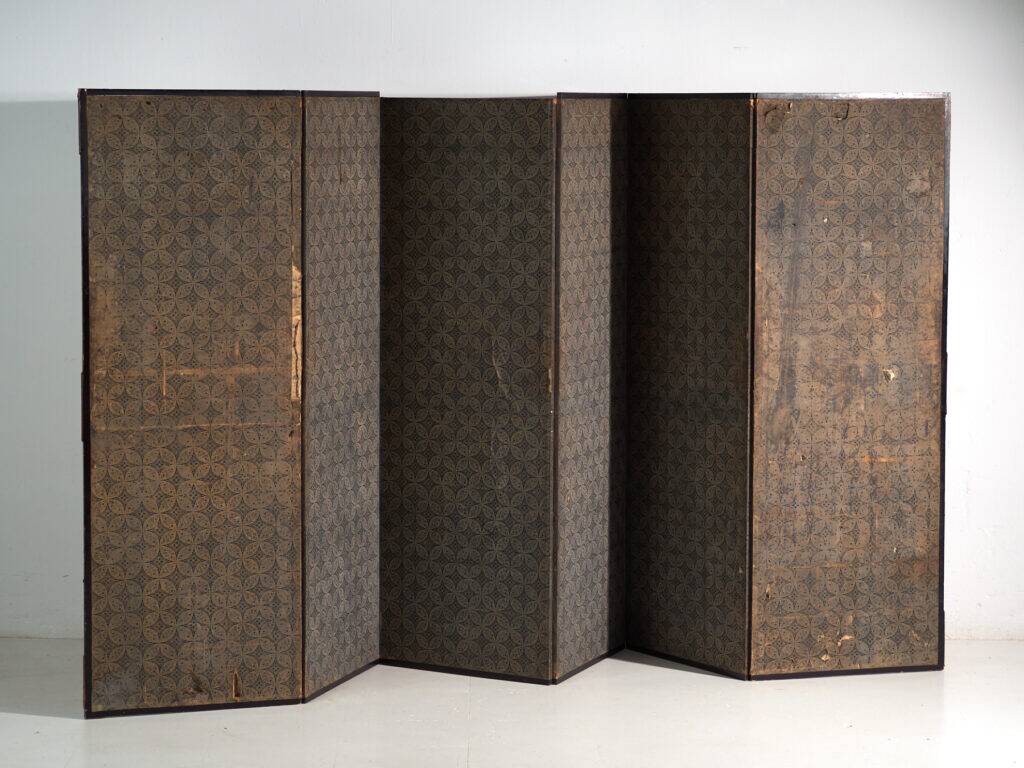 Antique Japanese six-panel screen with box – Japan, circa 1900