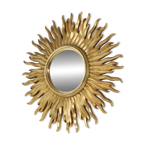 Miroir convexe en or - soleil