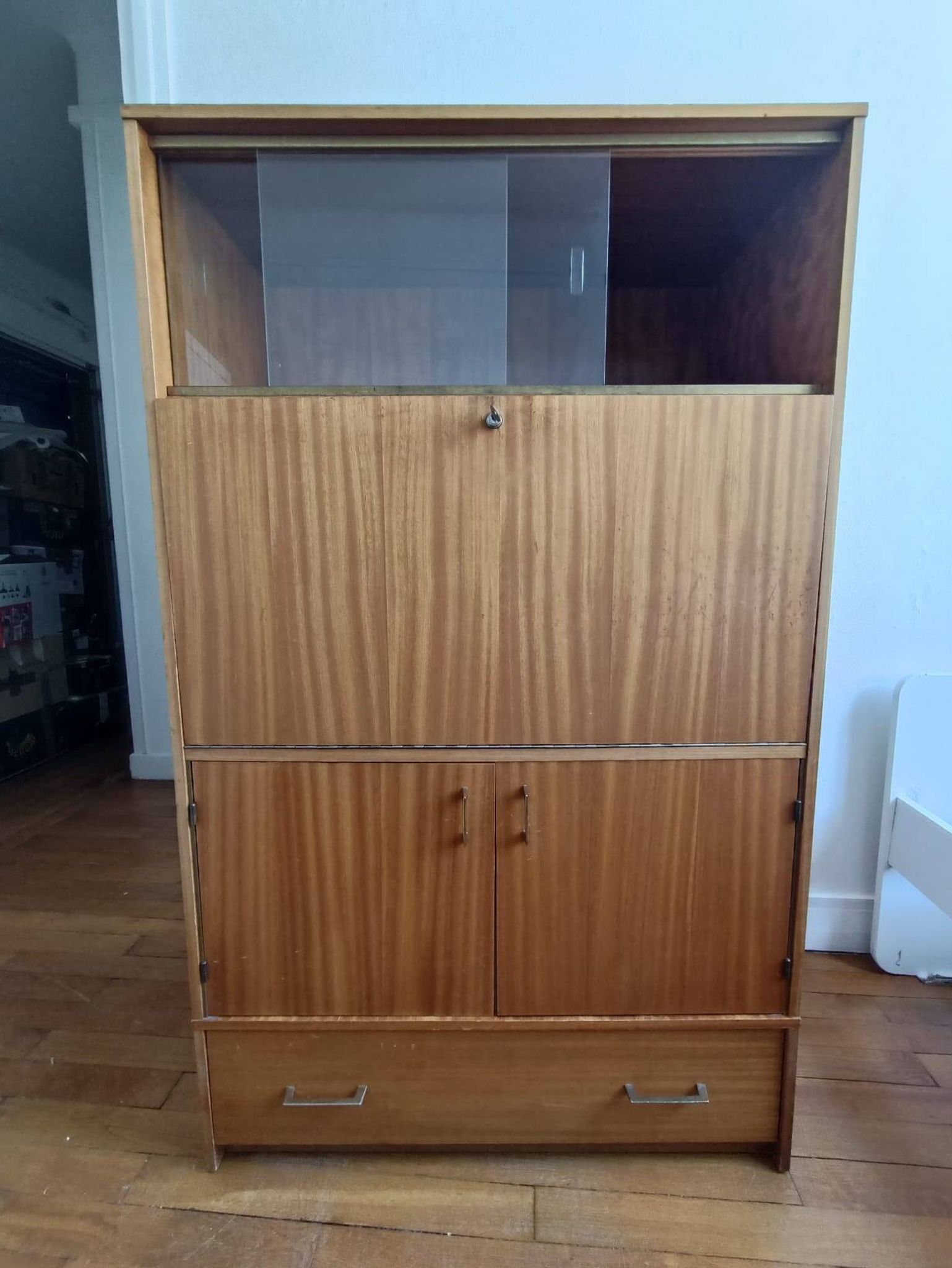 Brissac secretary in satin mahogany – French design from the 1960s.