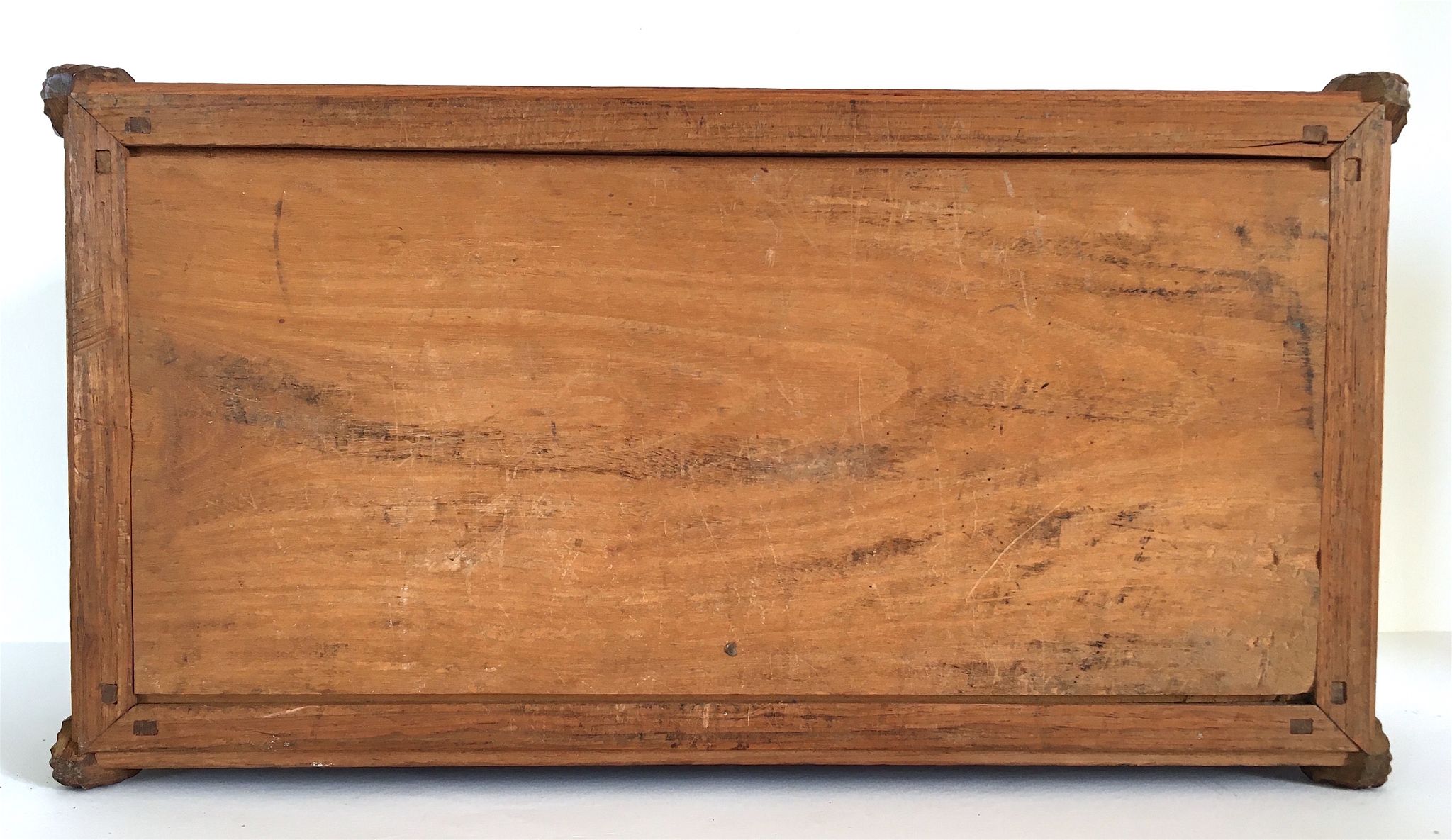 Carved wooden box Indochina late 19th early 20th popular art
