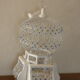 Cage has birds vintage, in wood and metal, painted in blue and white