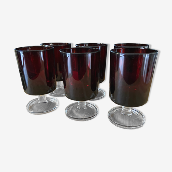 Set of 6 stemmed glasses