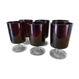 Set of 6 stemmed glasses