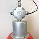 Large Red Painted Industrial Factory Lamp from Elektrosvit, 1960s