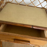 Pair of rattan bedside tables