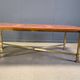 Vintage burl wood and brass dining table by Belgochrom, 1970s