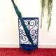 Porte-parapluie en fer forgé bleu des années 70