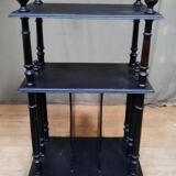 Blackened wooden shelf
