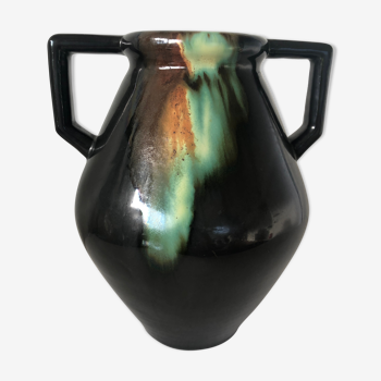 Enamelled ceramic vase