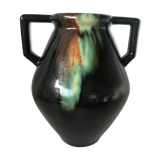 Enamelled ceramic vase