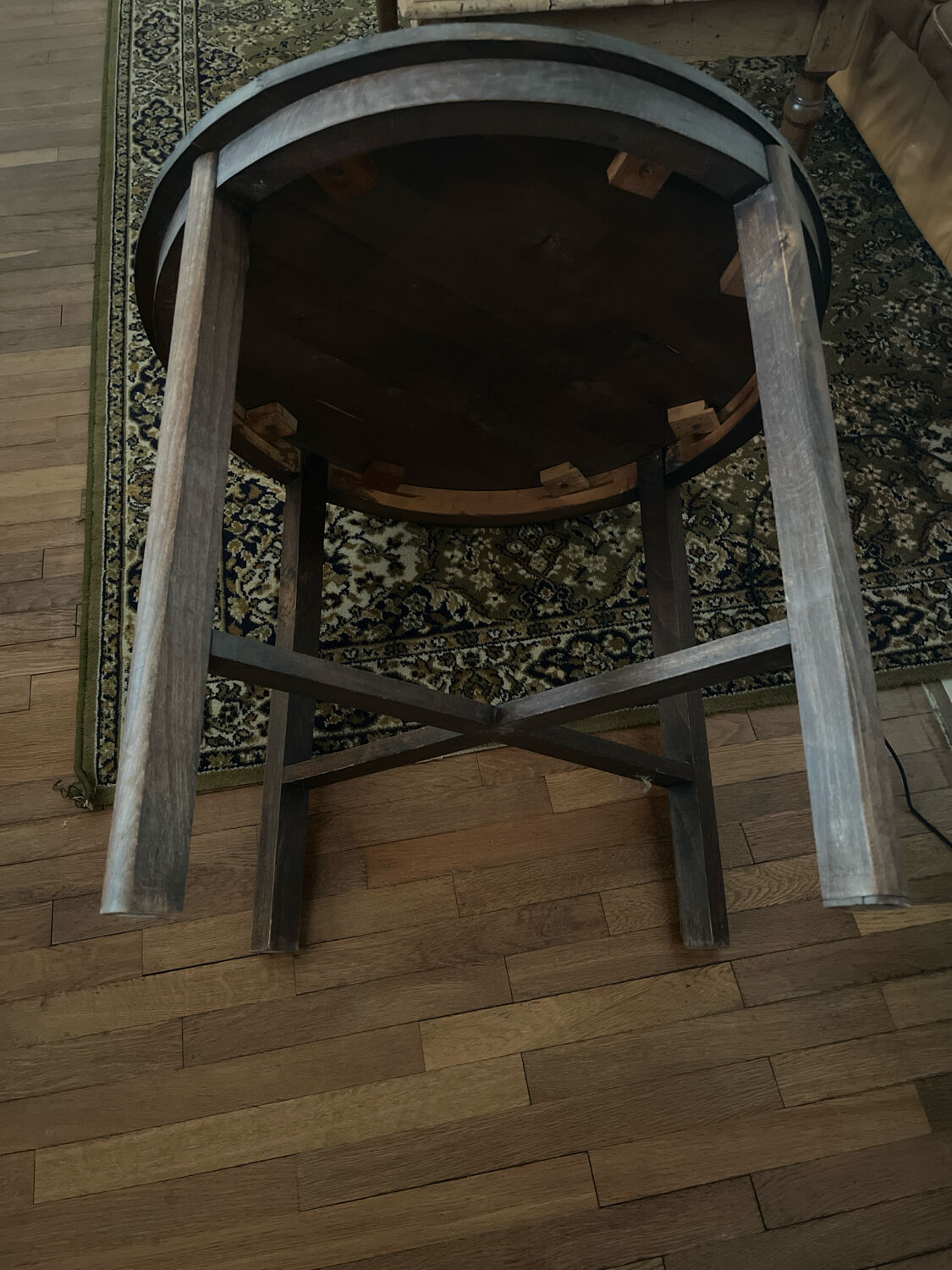 Antique solid wood side table