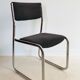 Chrome chair in gray fabric, Italy 1970s