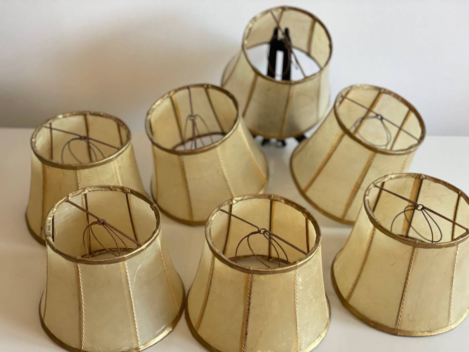 7 leather lampshades, 1960-1970