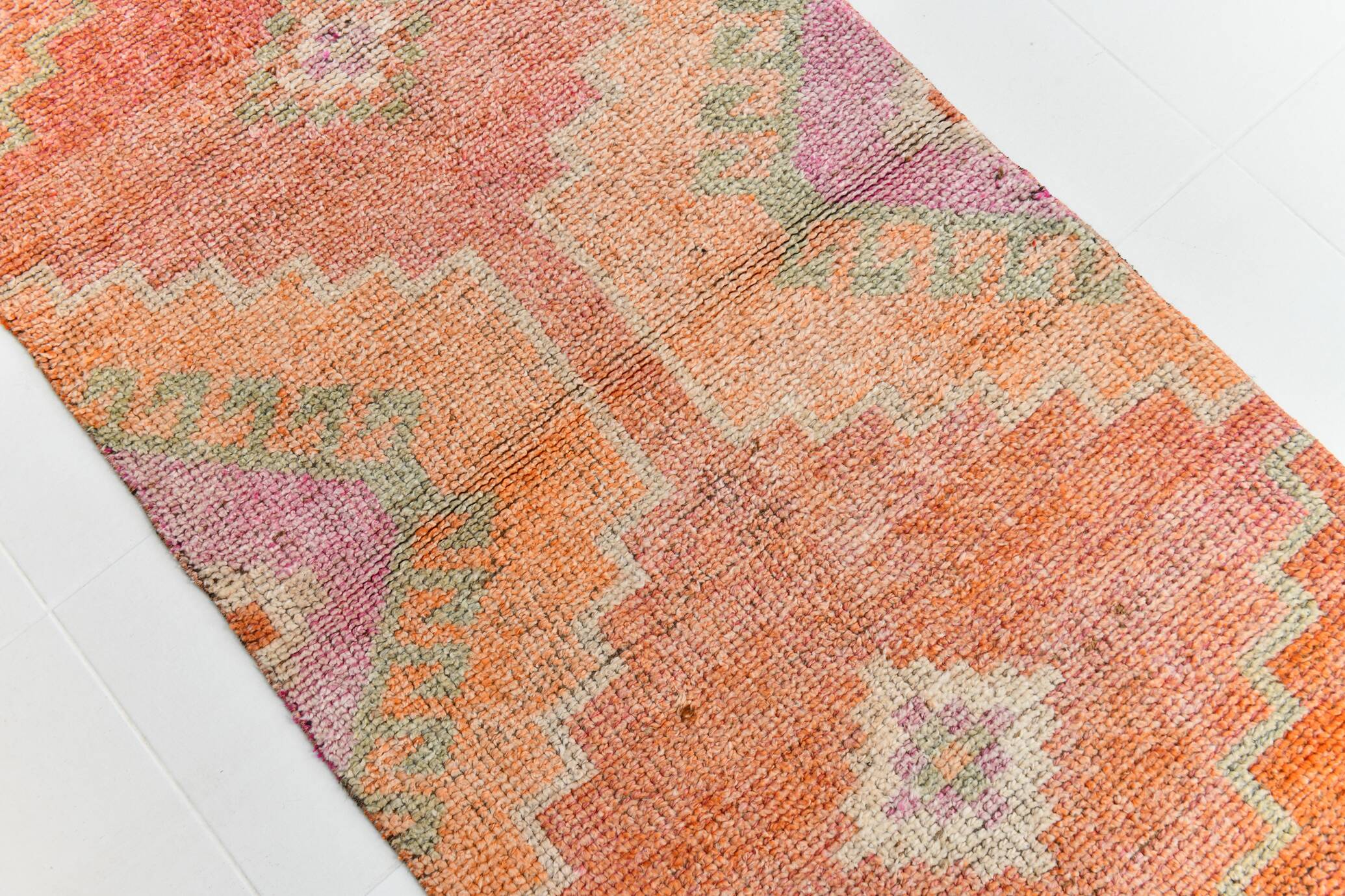 Tapis de couloir vintage orange citrouille 3x10, 91x323 cm